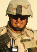Joseph Beimfohr in uniform and helmet.