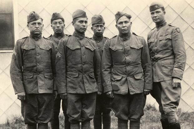 Group of Native American Soldiers in WWI era uniforms