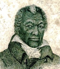 engraved ink portrait of James Armistead Lafayette as an old man