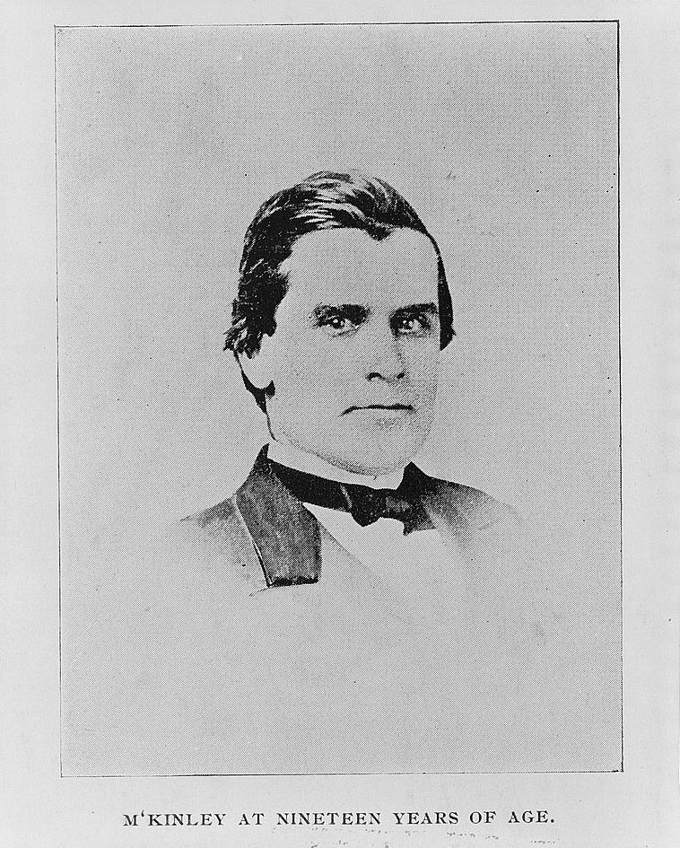 Young William McKinley neck and up, wearing a suit.