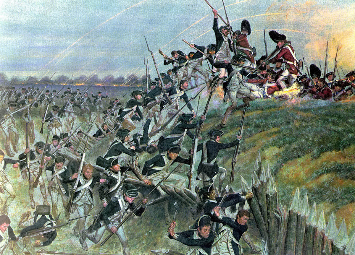 H. Charles McBarron's rendering of the final assault on Redoubt 10, CMH.