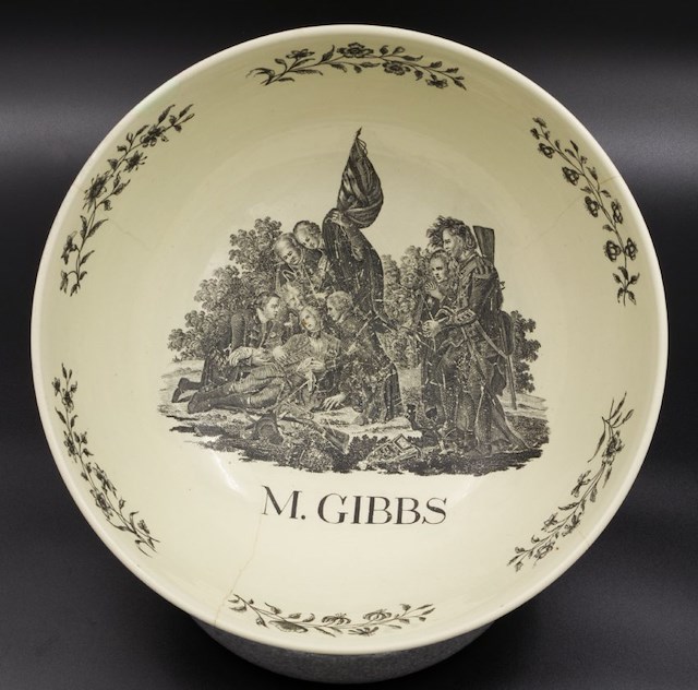Creamware punch bowl. Object ID 2022.2.41. Courtesy of The Fort Ticonderoga Museum Collection.