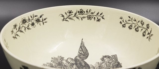 Creamware punch bowl. Object ID 2022.2.41. Courtesy of The Fort Ticonderoga Museum Collection.
