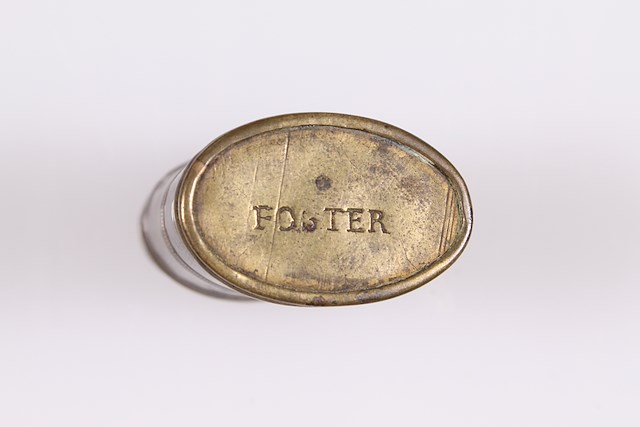 Brass writing case with inkwell and pen holders. Object ID 2005.0036.002. Courtesy of The Fort Ticonderoga Museum Collection.