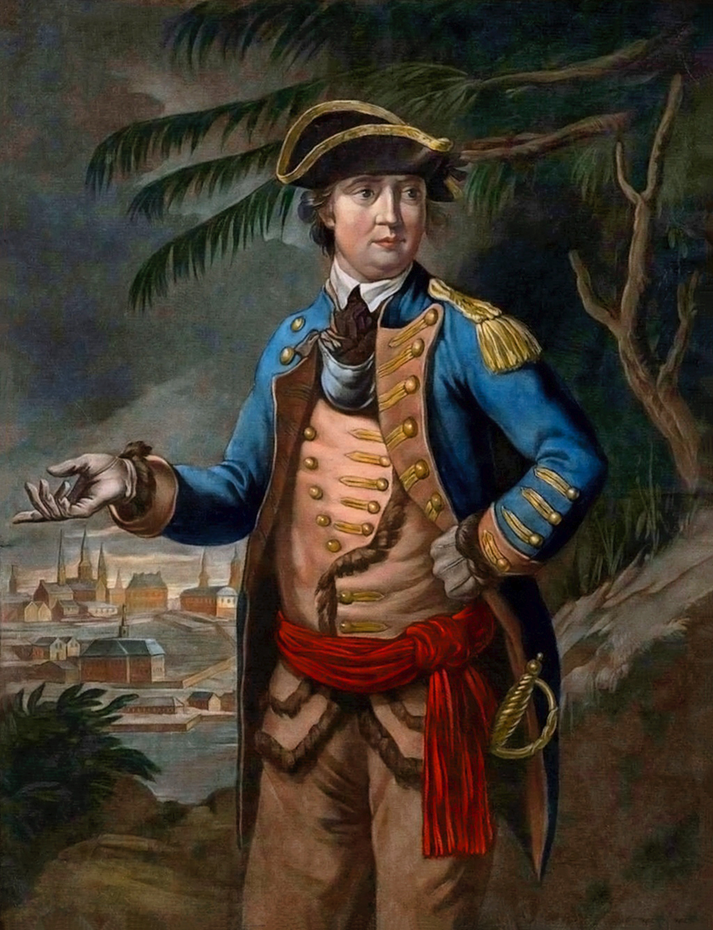 Col. Benedict Arnold, as painted by Thomas Hart, 1776, The Anne S. K. Brown Collection at Brown University.