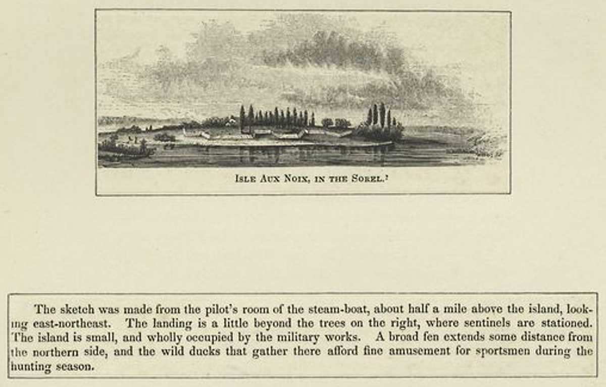 The Miriam and Ira D. Wallach Division of Art, Prints and Photographs: Print Collection, The New York Public Library. “Isle aux Noix, in the Sorel.” New York Public Library Digital Collections.