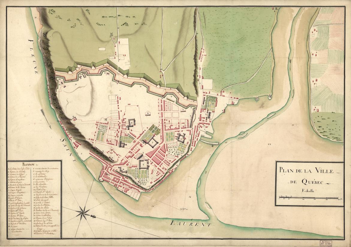 Plan de la ville de Québec. [?, 1750] Map. https://www.loc.gov/item/74694519/.