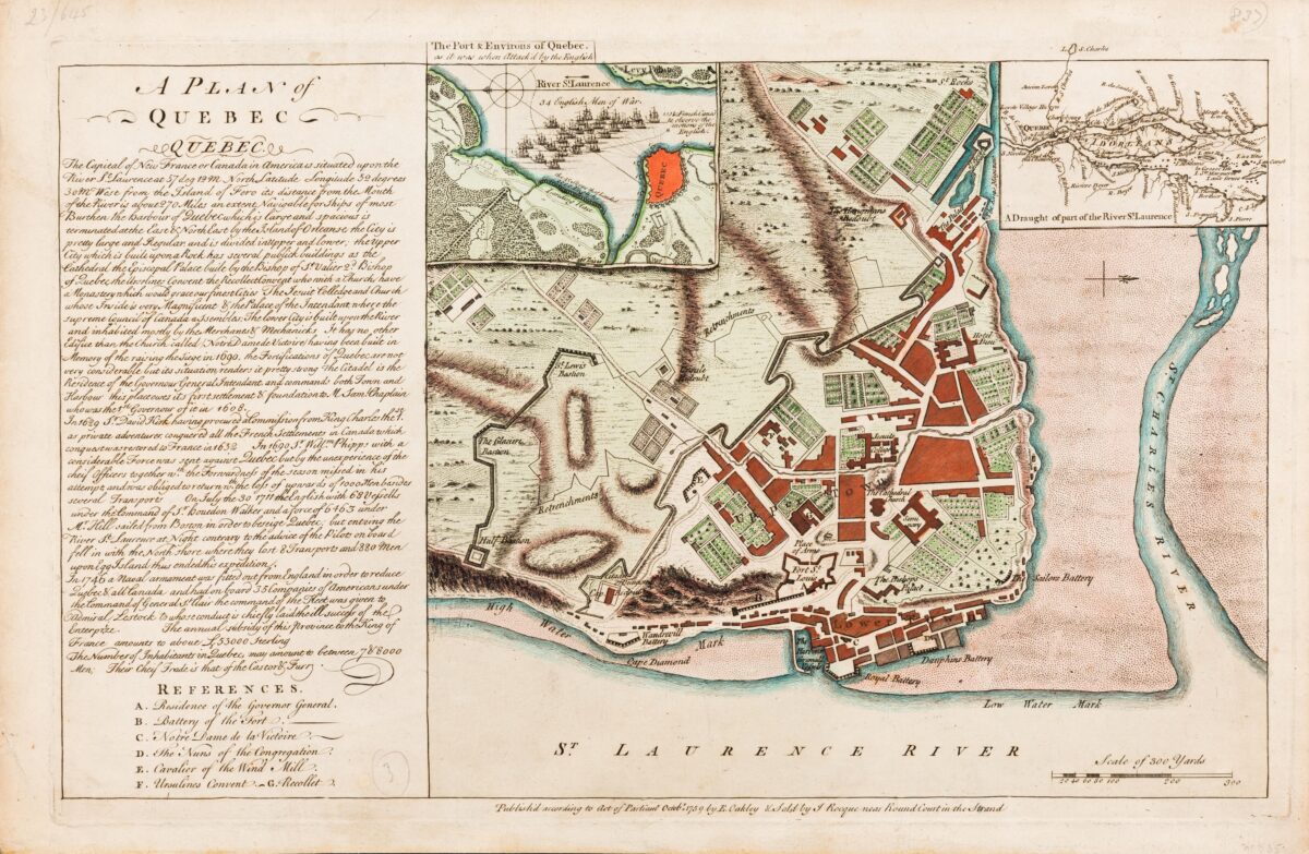 “A plan of Quebec.”. https://quod.lib.umich.edu/w/wcl1ic/x-834/wcl000928. In the digital collection William L. Clements Library Image Bank. William L. Clements Library, University of Michigan Library Digital Collections.