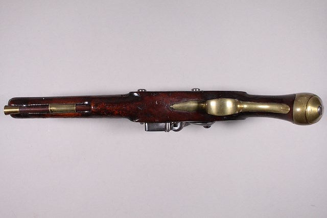 British Pattern 1759 Eliott’s Dragoon flintlock pistol for private service. Object ID 2009.0098.012. Courtesy of the Fort Ticonderoga Museum Collection.