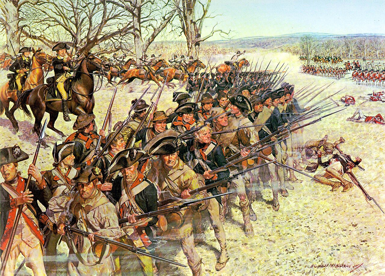 Battle of Guilford Courthouse (March 15, 1781), from Soldiers of the American Revolution by H. Charles. McBarron. Courtesy of the Center of Military History.