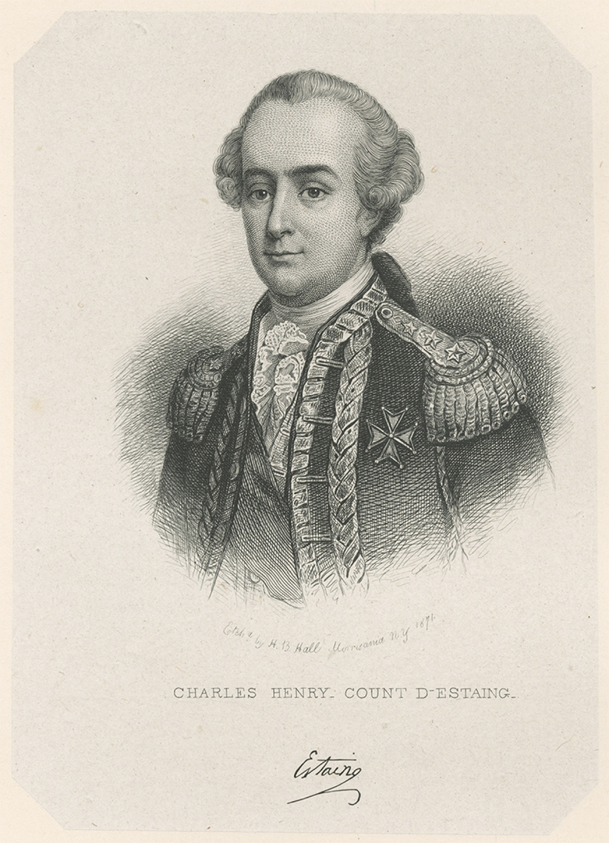 The Miriam and Ira D. Wallach Division of Art, Prints and Photographs: Print Collection, The New York Public Library. “Charles Henry. Count D’Estaing” New York Public Library Digital Collections.