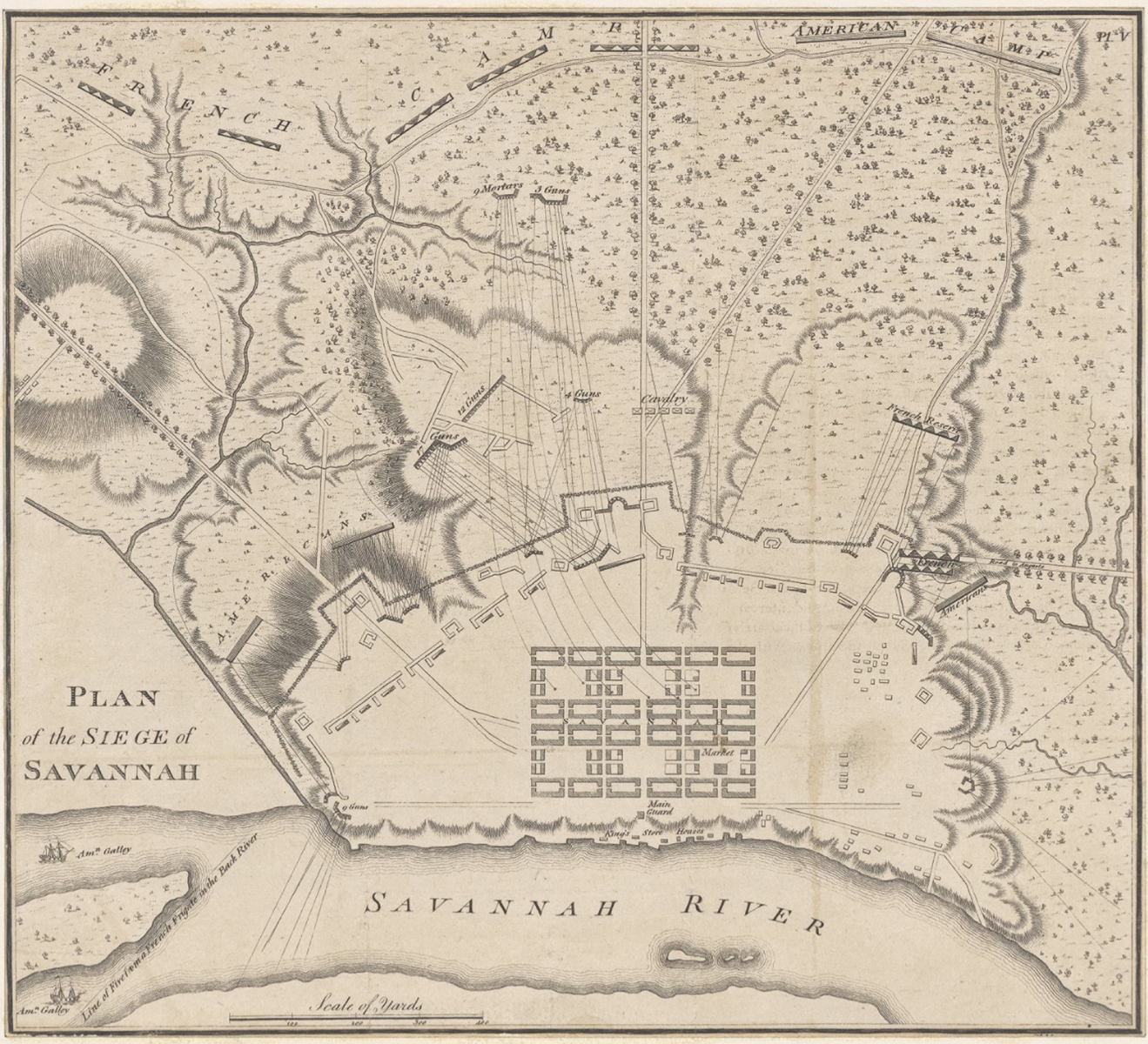Lionel Pincus and Princess Firyal Map Division, The New York Public Library. “Plan of the siege of Savannah” New York Public Library Digital Collections.