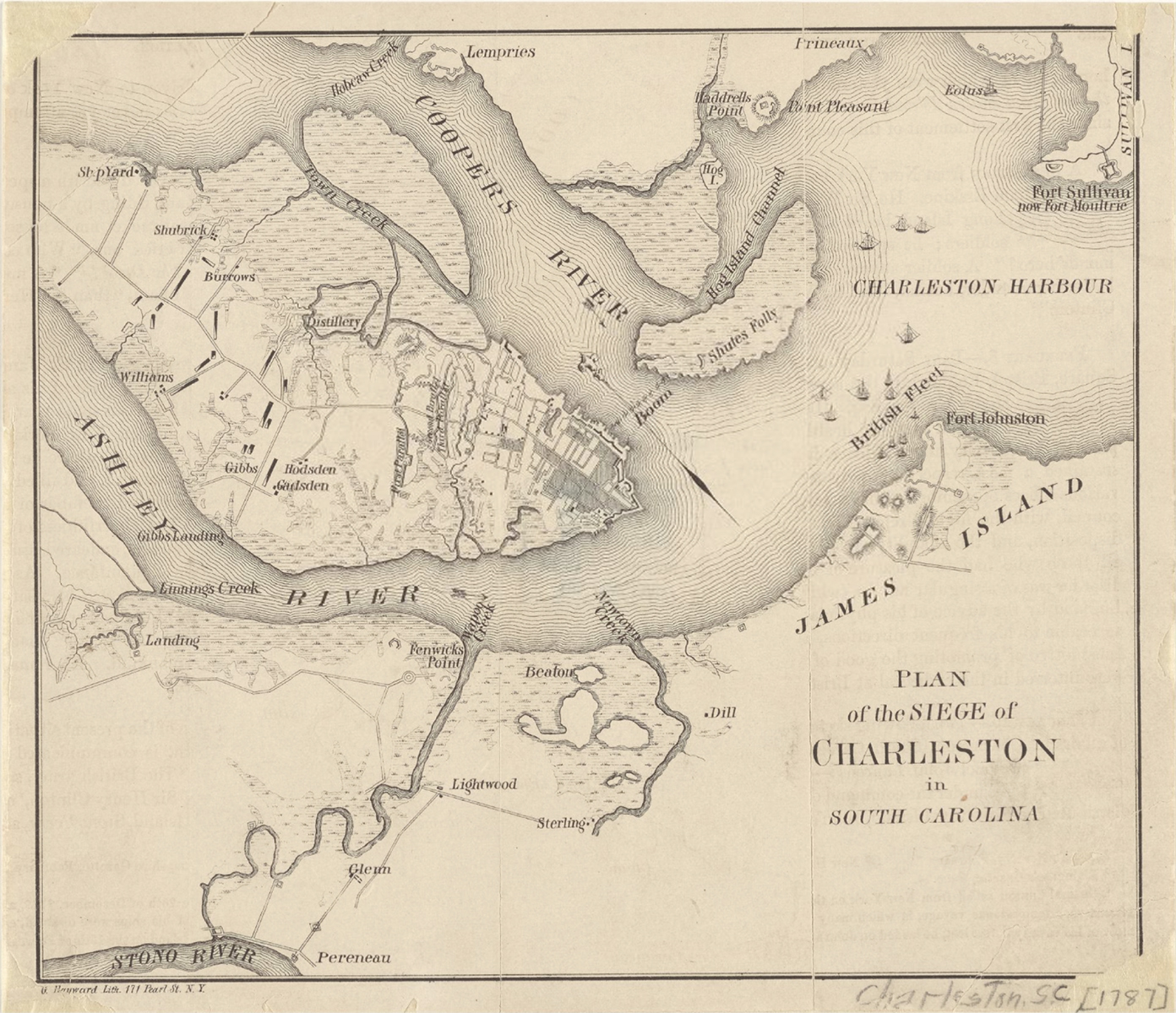 Lionel Pincus and Princess Firyal Map Division, The New York Public Library. “Plan of the siege of Charleston in South Carolina” New York Public Library Digital Collections.