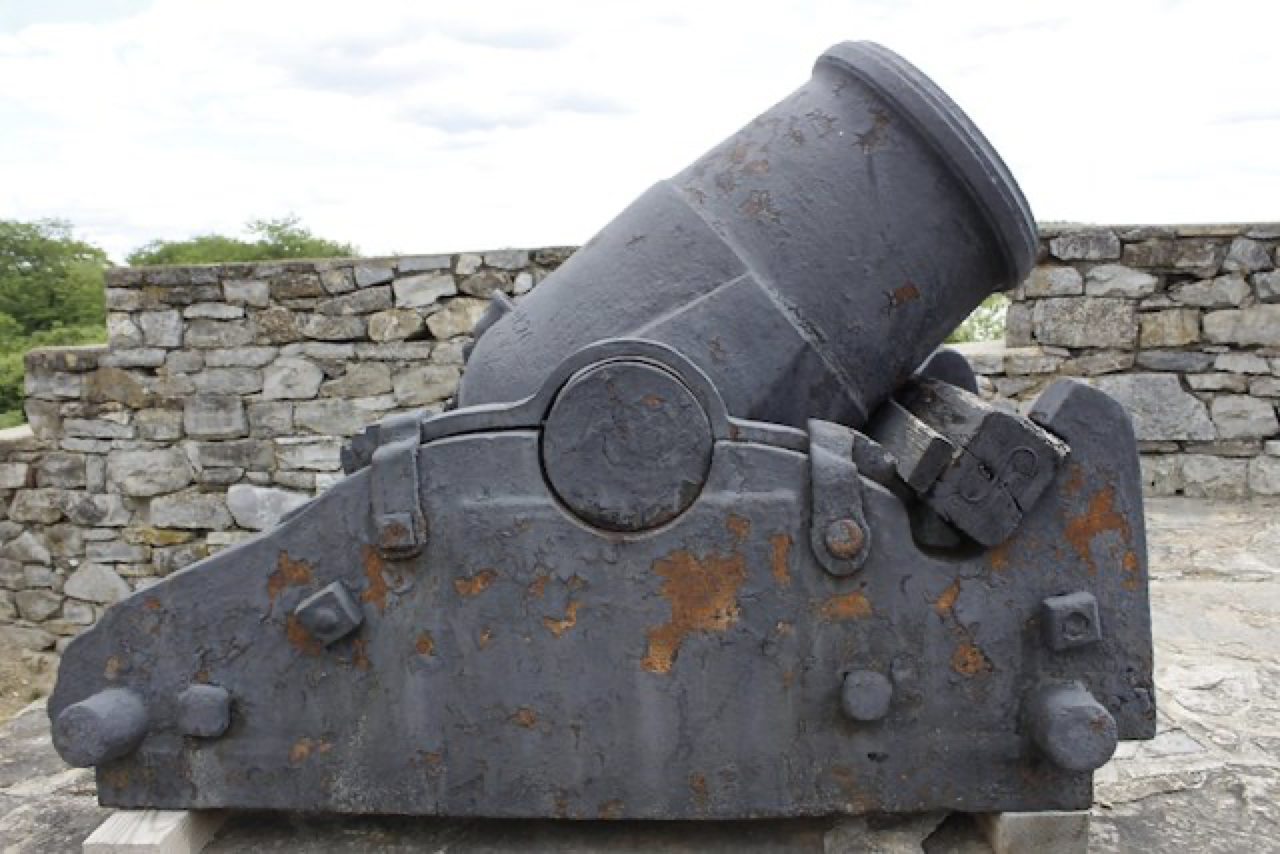 French iron 12-pouce mortar. This iron mortar was one of twenty four made at the la Ruelle foundry in France specifically for colonial service in 1772. Object ID 1999.1267. Courtesy of the Fort Ticonderoga Museum Collection..