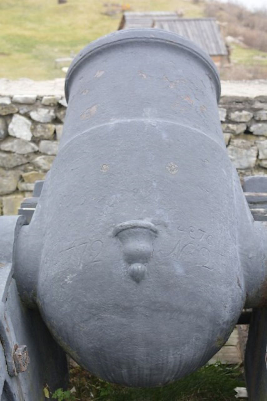 French iron 12-pouce mortar. This iron mortar was one of twenty four made at the la Ruelle foundry in France specifically for colonial service in 1772. Object ID 1999.1267. Courtesy of the Fort Ticonderoga Museum Collection..