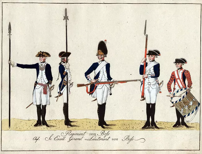 Illustration of members of the Regiment Von Bose. Courtesy of the National Park Service.