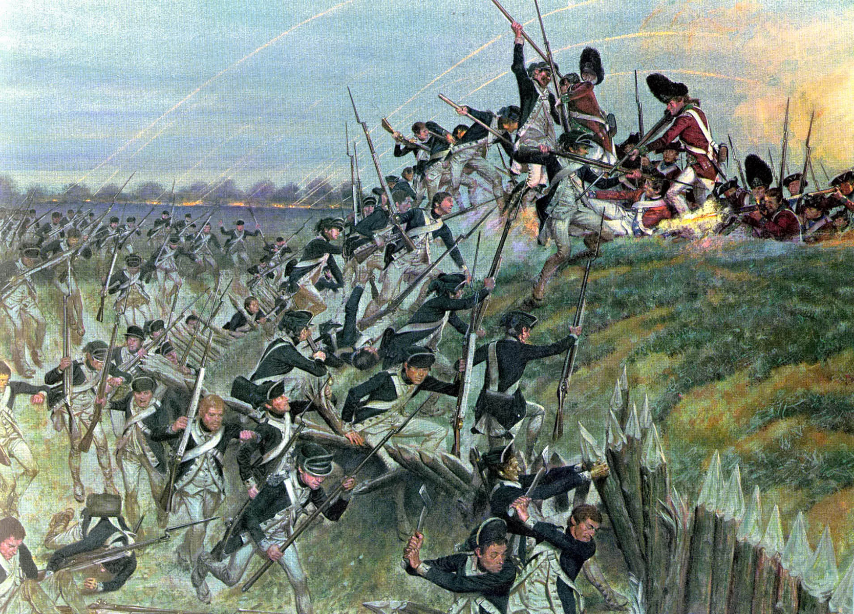 Storming of Redoubt 10. H. Charles McBarron, Jr., painting. Center of Military History.