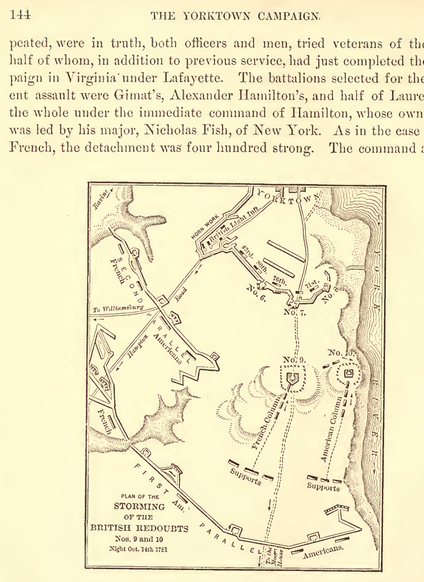 Henry P. Johnston. “The Yorktown Campaign and the Surrender of Cornwallis 1781.” New York: Harper and Brothers, 1881. p. 144.