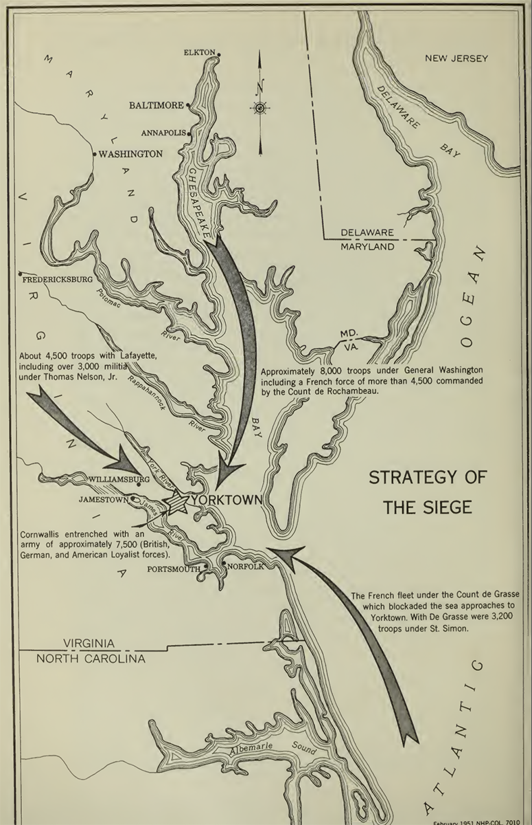 Charles E. Hatch, Jr. “Yorktown and the Siege of 1781.” National Park Service, 1954, p. 8.