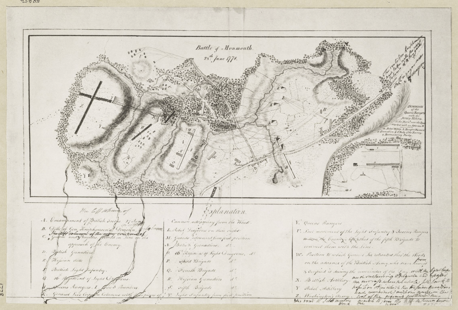 Lionel Pincus and Princess Firyal Map Division, The New York Public Library. “Battle of Monmouth, June 28th, 1778.” New York Public Library Digital Collections.