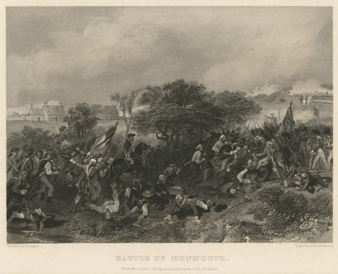 The Miriam and Ira D. Wallach Division of Art, Prints and Photographs: Print Collection, The New York Public Library. “Battle of Monmouth” New York Public Library Digital Collections.