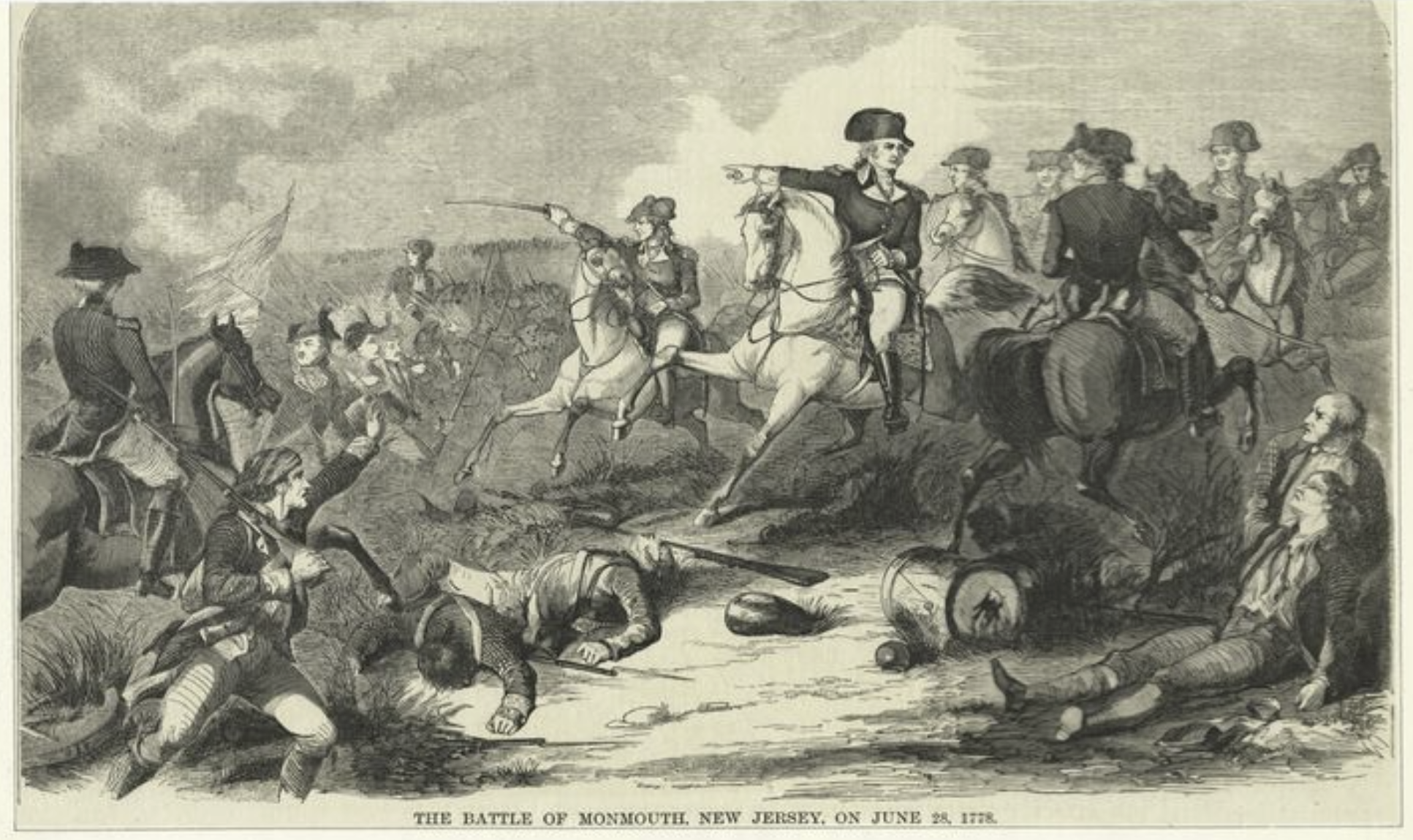 The Miriam and Ira D. Wallach Division of Art, Prints and Photographs: Print Collection, The New York Public Library. “The Battle of Monmouth, New Jersey, on June 28, 1778.” New York Public Library Digital Collections.