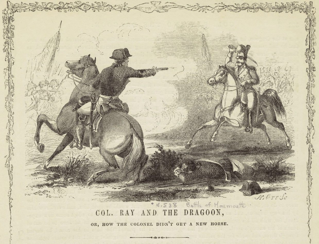 The Miriam and Ira D. Wallach Division of Art, Prints and Photographs: Picture Collection, The New York Public Library. “Col. Ray and the dragoon, or, How the colonel didn’t get a new horse” New York Public Library Digital Collections.