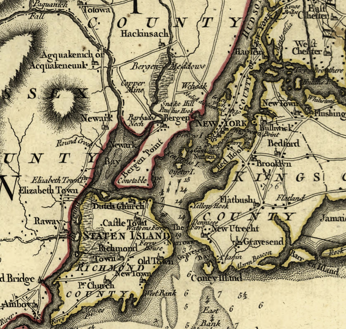 Montrésor, John, and Georges-Louis Le Rouge. Detail from Province de New-York en 4 feuilles. Paris, Chez Le Rouge, 1777. Map. Library of Congress.