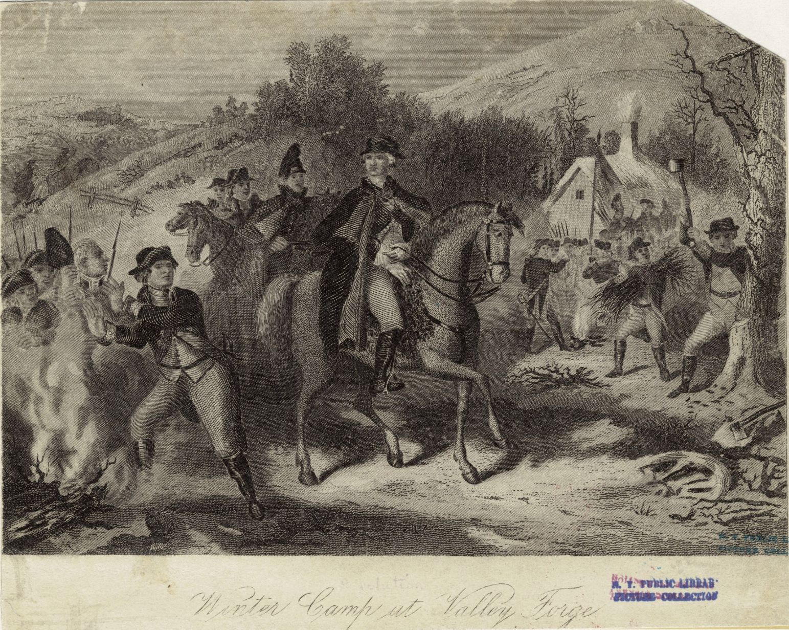 The Miriam and Ira D. Wallach Division of Art, Prints and Photographs: Picture Collection, The New York Public Library. “Winter camp at Valley Forge” New York Public Library Digital Collections.